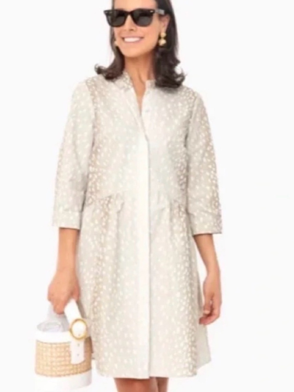 Tuckernuck Light Beige Antelope Midi Shirt Dress